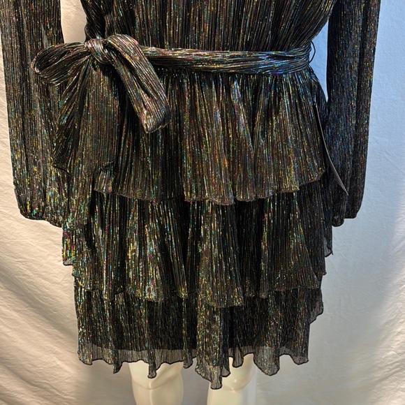 City Studio Black and Silver Long Sleeve Dress - Picture 3 of 12